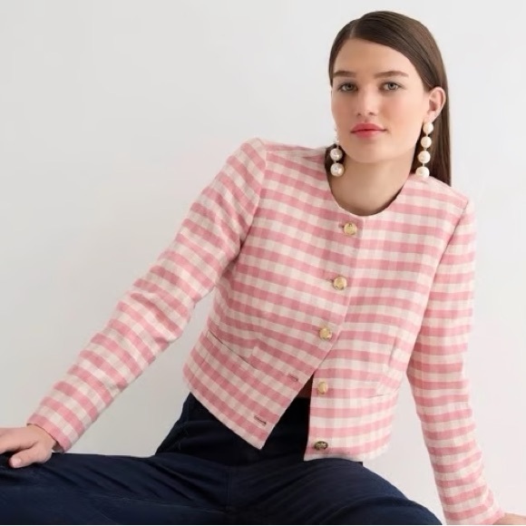 J. Crew Louisa Lady Jacket in Gingham. Size 16. New with tags. - Picture 4 of 4